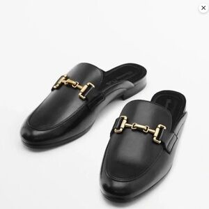 Massimo Dutti NWT black loafer mules size 39 and marked US 8
